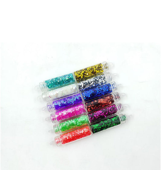 Big Particle Glitter Powder Message Bottle - Set of 12