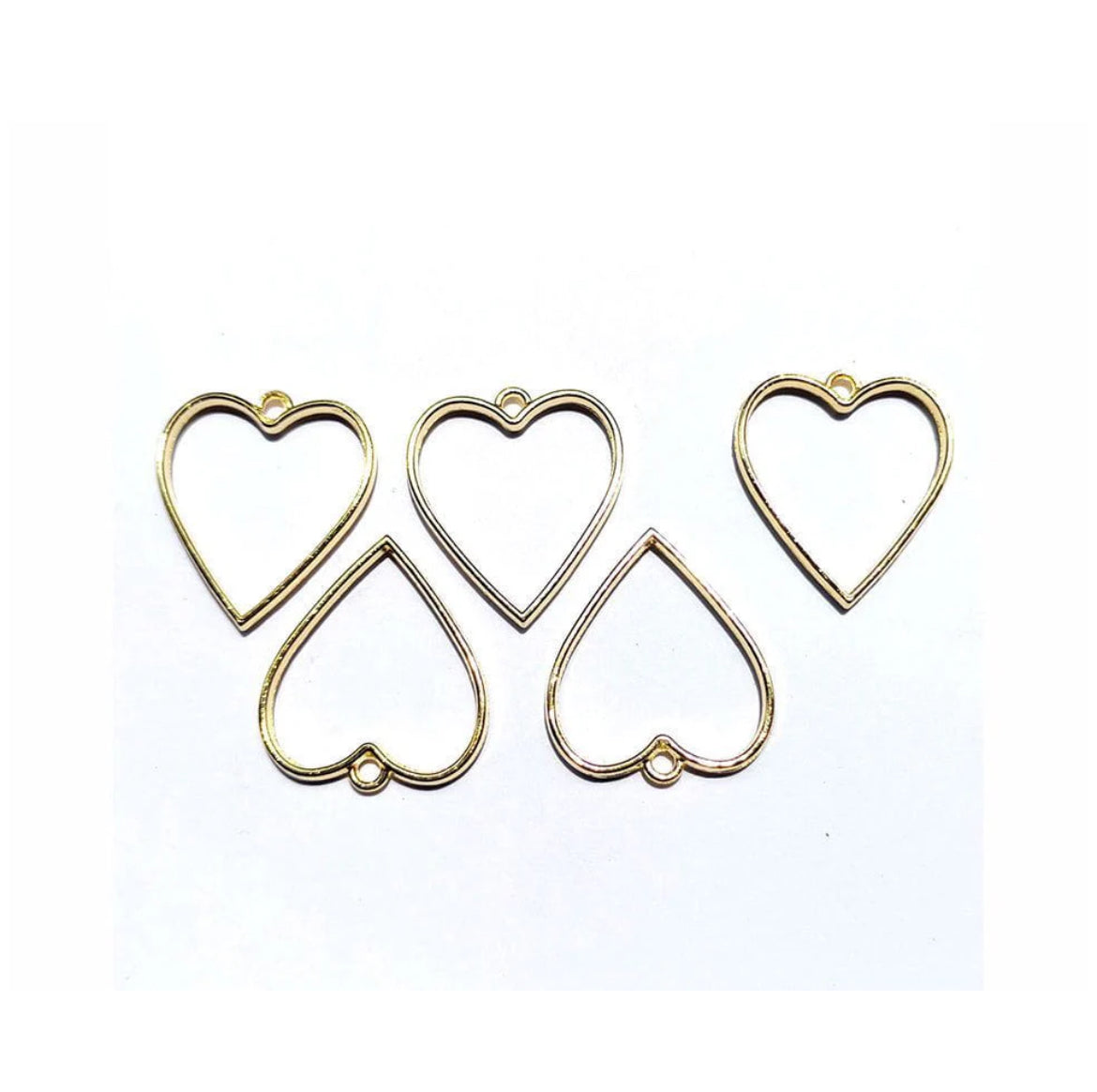 Heart Shaped Bezels - Gold