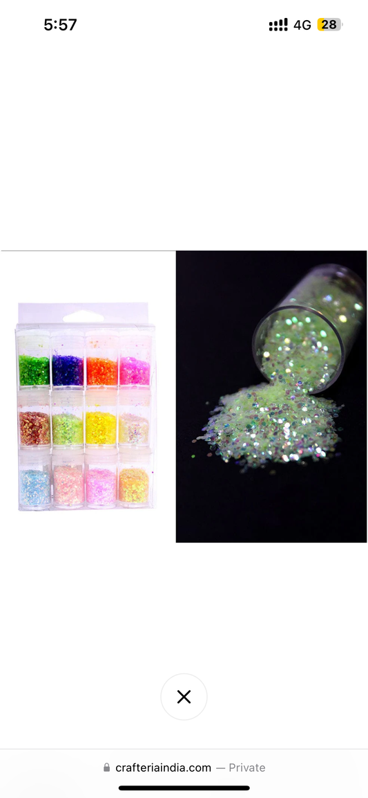 Glitter Rainbow Chunks - Set of 12