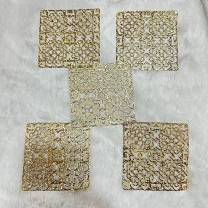 Metal square Charm - Set of 5