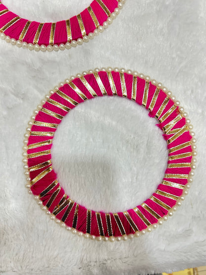 Traditional Pink Gota Ring