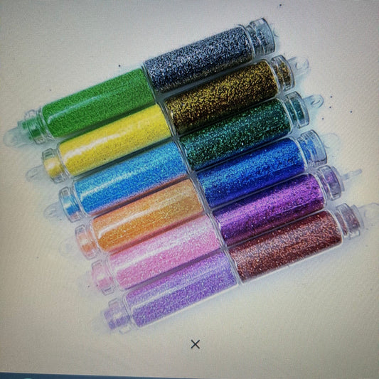 Col Glitter Powder Message Bottle Set of 12